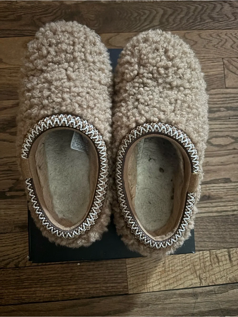 UGG Kids Tan Shearling Slip-On Slippers
